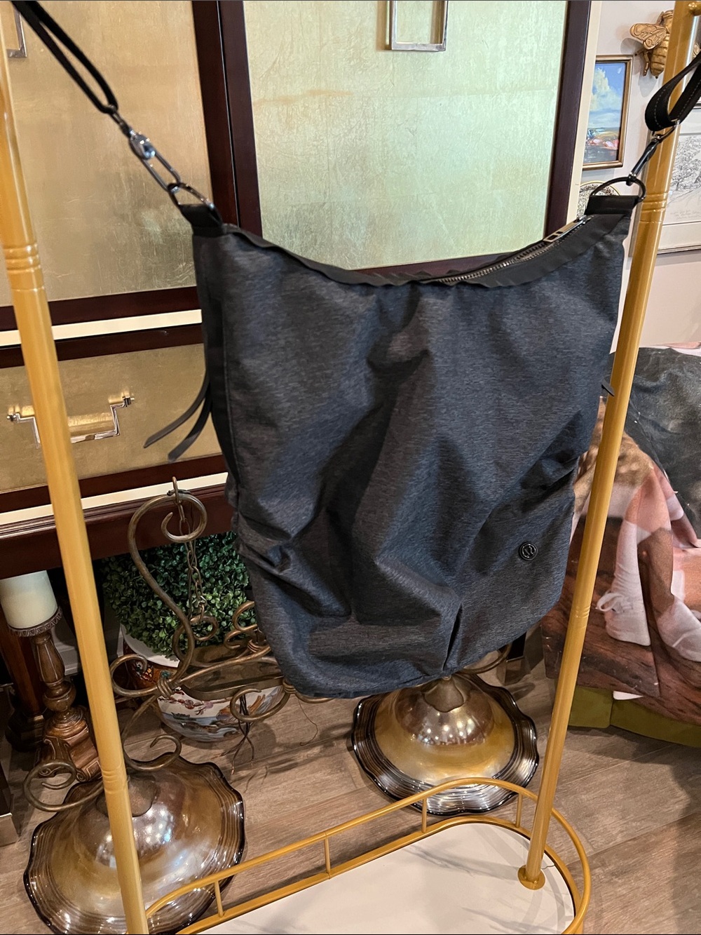 Charcoal Gray Large Shoulder Tote